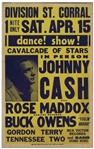 Early Johnny Cash Concert Poster From 1961